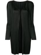 Pleats Please By Issey Miyake Longline Open-front Cardigan - Black