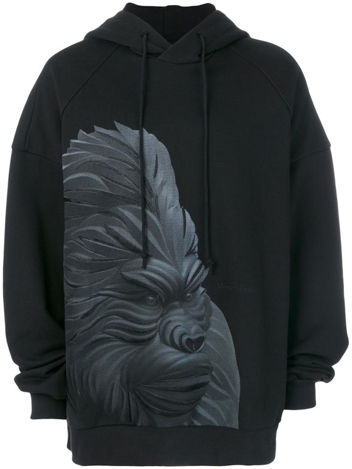 Juun.j Ape Print Hoodie - Black