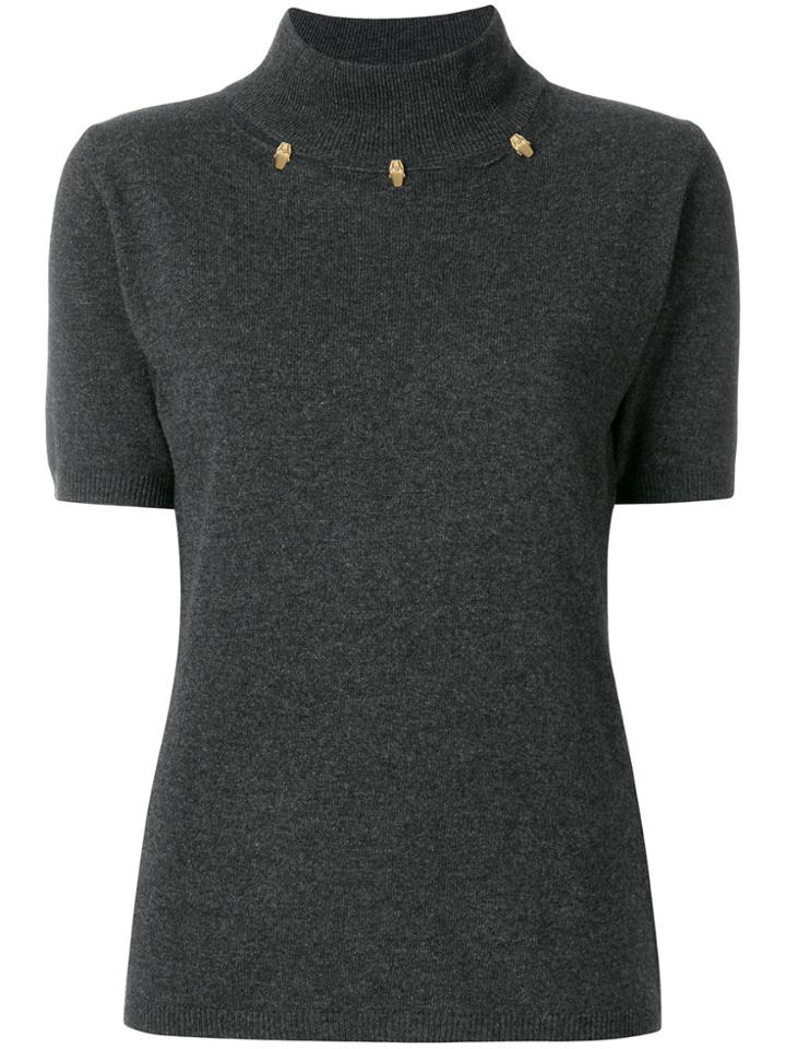 Cavalli Class Neck Cut Out Top - Grey