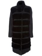 Lanvin Mid Length Mink Fur Coat, Women's, Size: 40, Black, Mink Fur/elastodiene/polyamide/wool