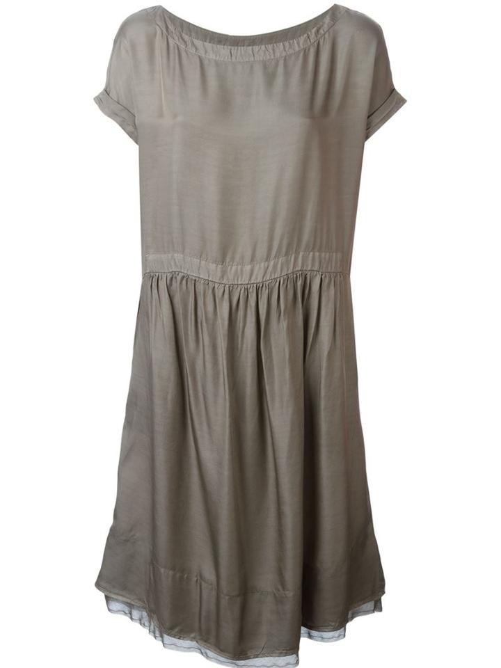 Kristensen Du Nord Shortsleeved Midi Dress, Women's, Size: 2, Brown, Cotton/cupro/modal