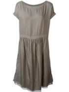 Kristensen Du Nord Shortsleeved Midi Dress, Women's, Size: 2, Brown, Cotton/cupro/modal