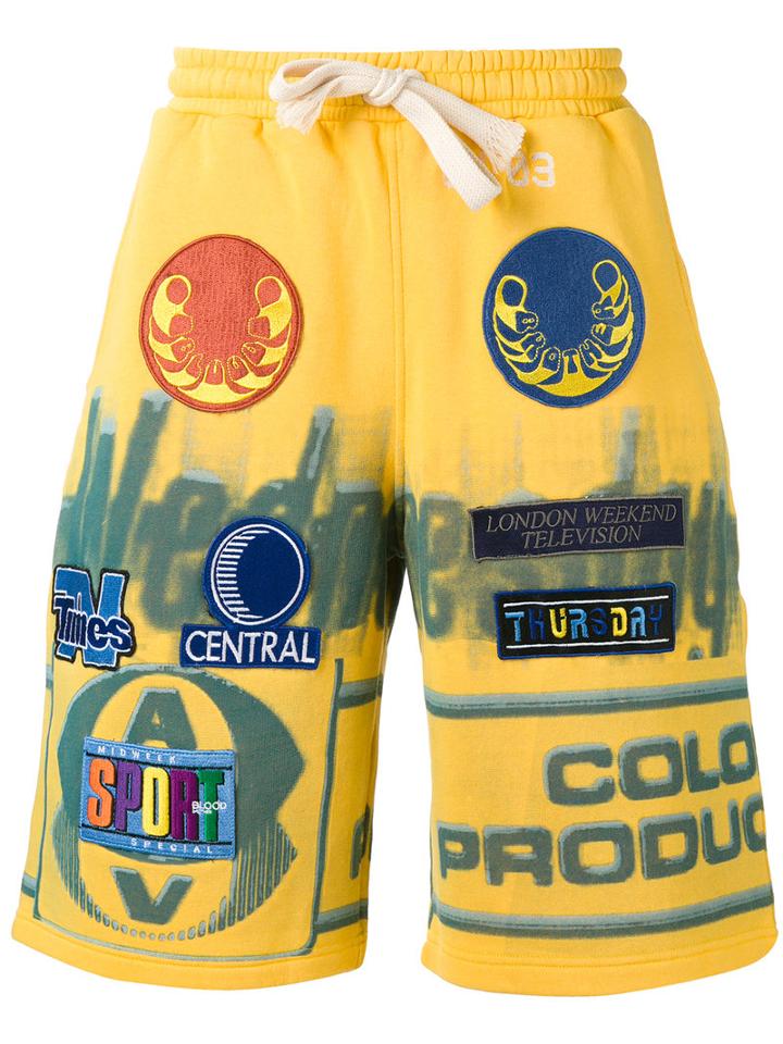 Blood Brother - Mid Week Swim Shorts - Men - Cotton/polyester - S, Yellow/orange, Cotton/polyester