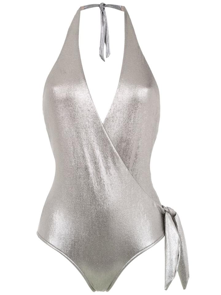 Adriana Degreas Wrap Style Argento Swimsuit - Silver
