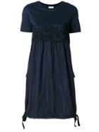 Moncler Floral Embroidered T-shirt Dress - Blue