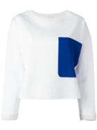 Dondup Contrast Pocket Square Sweatshirt, Women's, Size: Xs, White, Viscose/polyamide/spandex/elastane