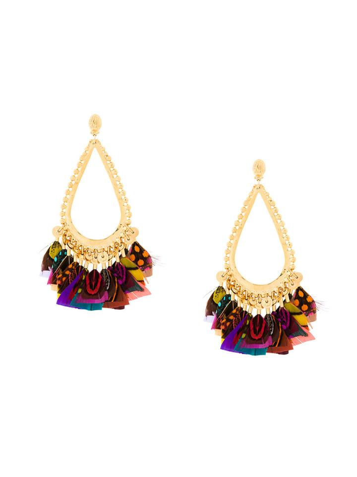 Gas Bijoux Bibi Feather Earrings - Metallic