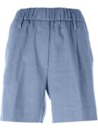 Forte Forte Elasticated Shorts, Women's, Size: 1, Blue, Cotton/linen/flax