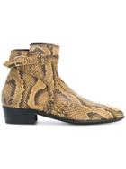 Paul Smith Faux Snakeskin Ankle Boots - Brown