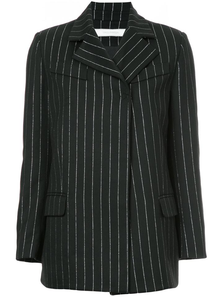 Tiko Paksa Metallic Striped Blazer - Black