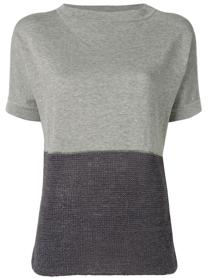 Fabiana Filippi Contrast Panels Knitted Top - Grey