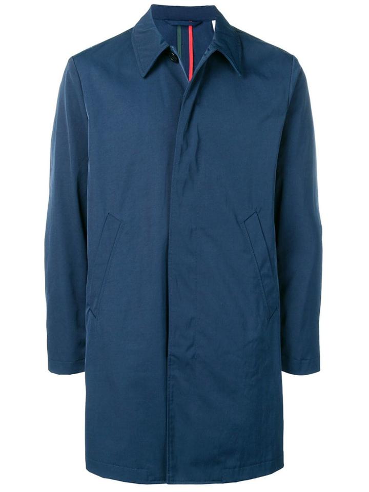 Ps By Paul Smith Single-breasted Unlined Mac - Blue