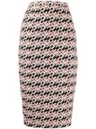Elisabetta Franchi Logo Print Pencil Skirt - Pink