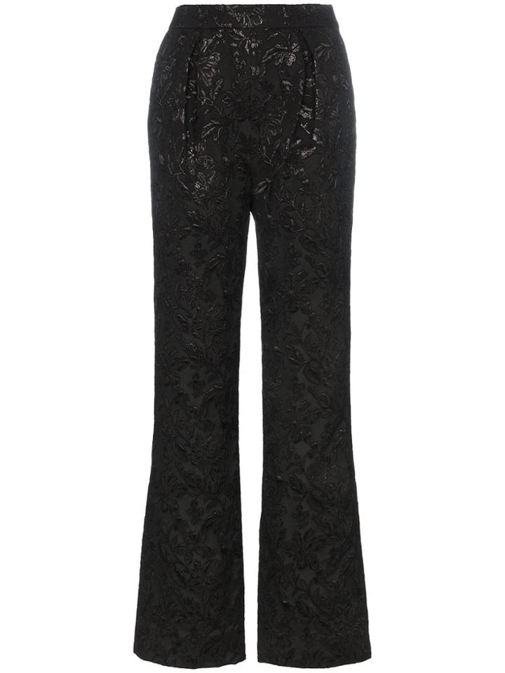 Erdem Carin Silk Jacquard Trousers - Black