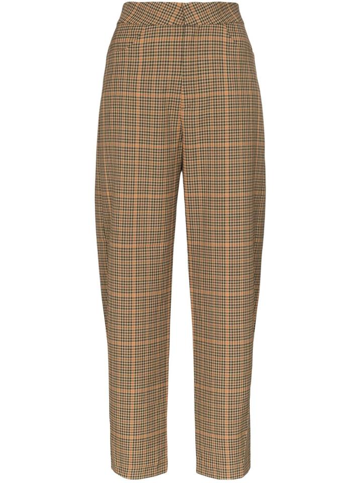 Toteme Novara Straight-leg Check Trousers - Brown