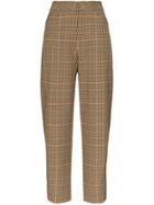 Toteme Novara Straight-leg Check Trousers - Brown