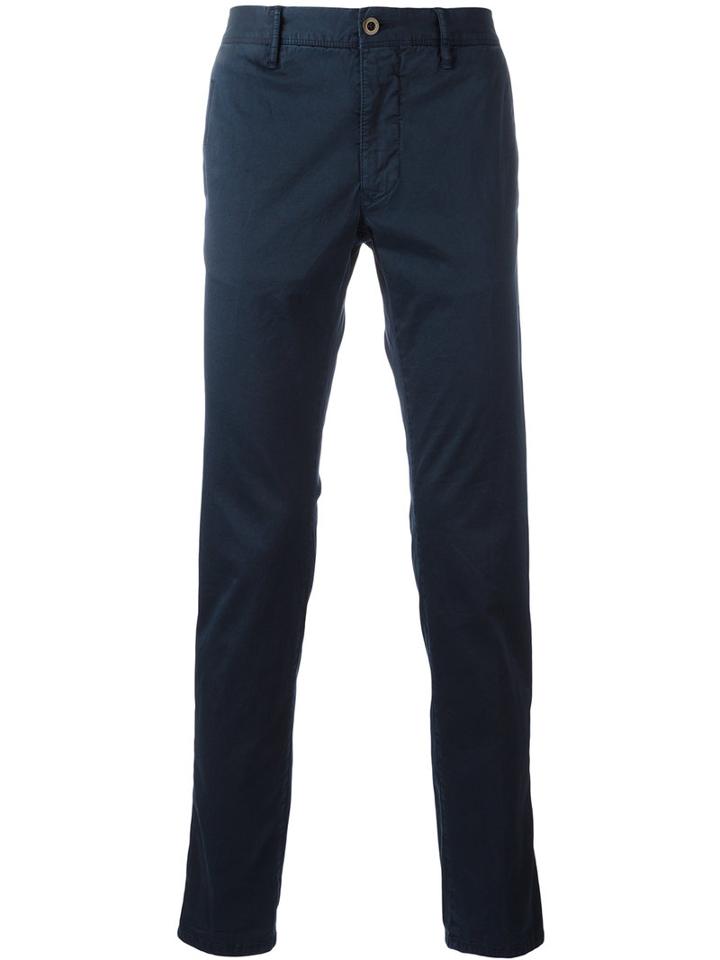 Incotex Tapered Trousers, Size: 34, Blue, Cotton/spandex/elastane