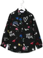 Simonetta Printed Shirt, Toddler Girl's, Size: 4 Yrs, Black