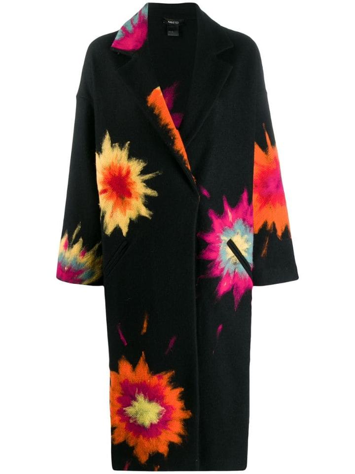 Avant Toi Tie Dye Single Breasted Coat - Black