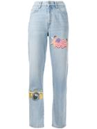 Fiorucci Tara Ny Patches Straight Jeans - Blue