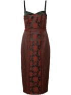 Cinq A Sept Floral Jacquard Midi Dress, Women's, Size: 2, Red, Polyester/viscose/polyimide
