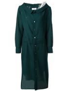 Facetasm Layered Button Dress - Green