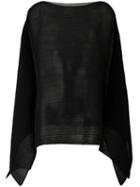 Pleats Please By Issey Miyake Sheer Oversized Poncho, Women's, Black, Polyester