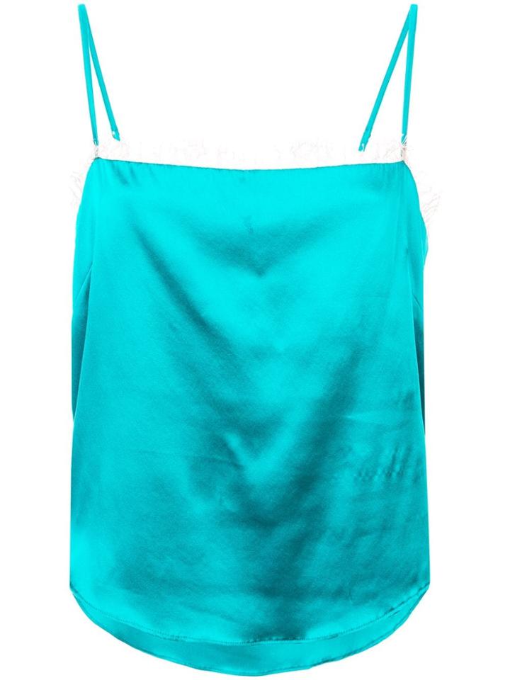 Fleur Du Mal Lace Straight Neck Cami - Blue