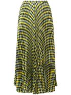 Joseph Pleated Gingham Midi Skirt - Multicolour