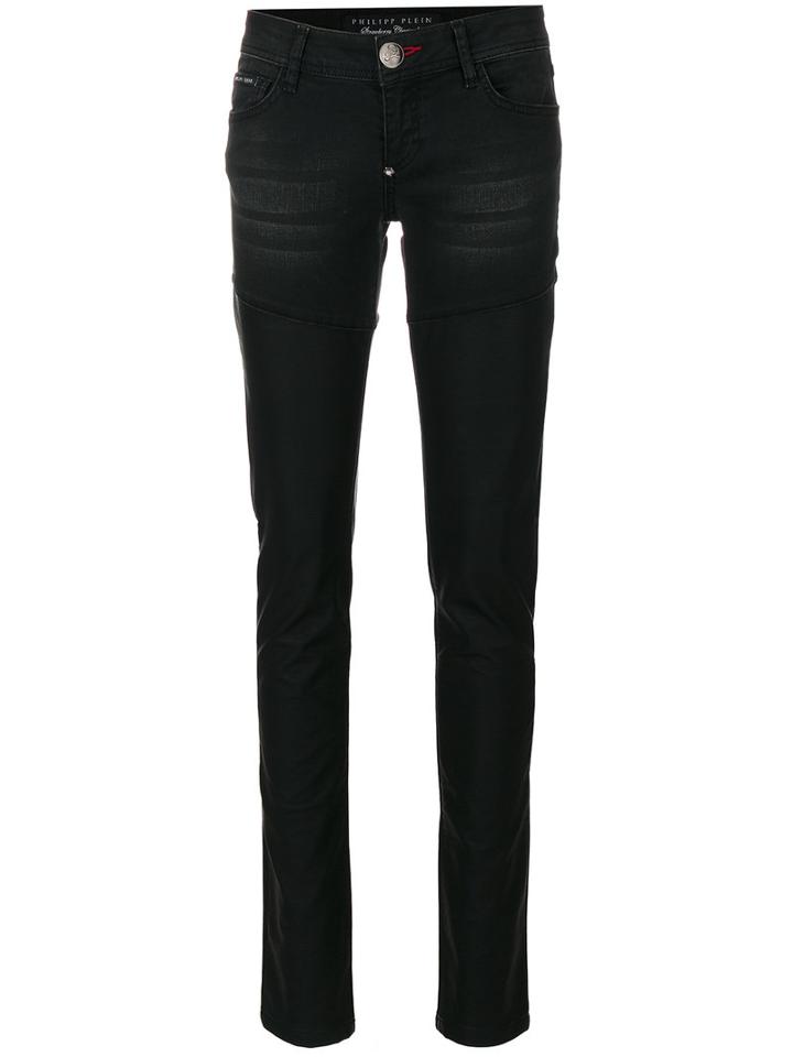 Philipp Plein - Southanne Jeans - Women - Cotton/leather/polyester/spandex/elastane - 26, Black, Cotton/leather/polyester/spandex/elastane
