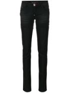 Philipp Plein - Southanne Jeans - Women - Cotton/leather/polyester/spandex/elastane - 26, Black, Cotton/leather/polyester/spandex/elastane