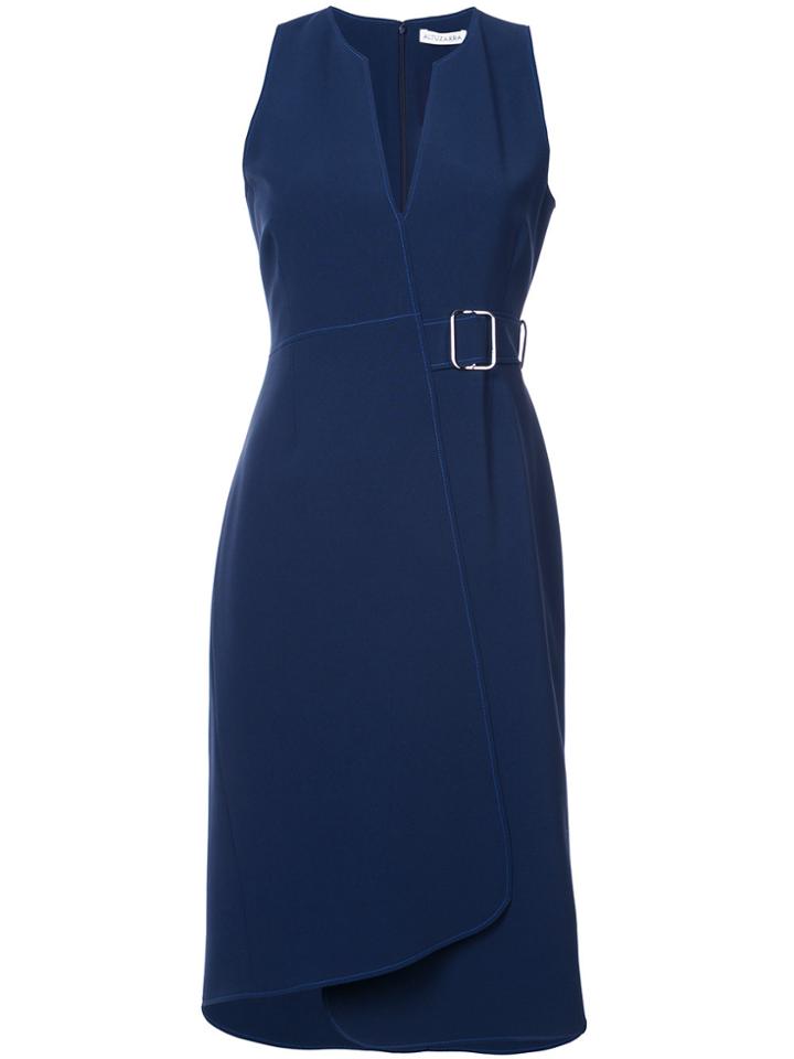 Altuzarra Belted Waist Asymmetric Hem Dress - Blue