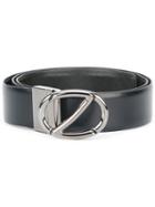 Z Zegna Logo Buckle Belt, Men's, Size: 95, Black, Calf Leather