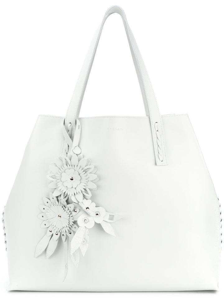 P.a.r.o.s.h. Floral Detail Tote - White