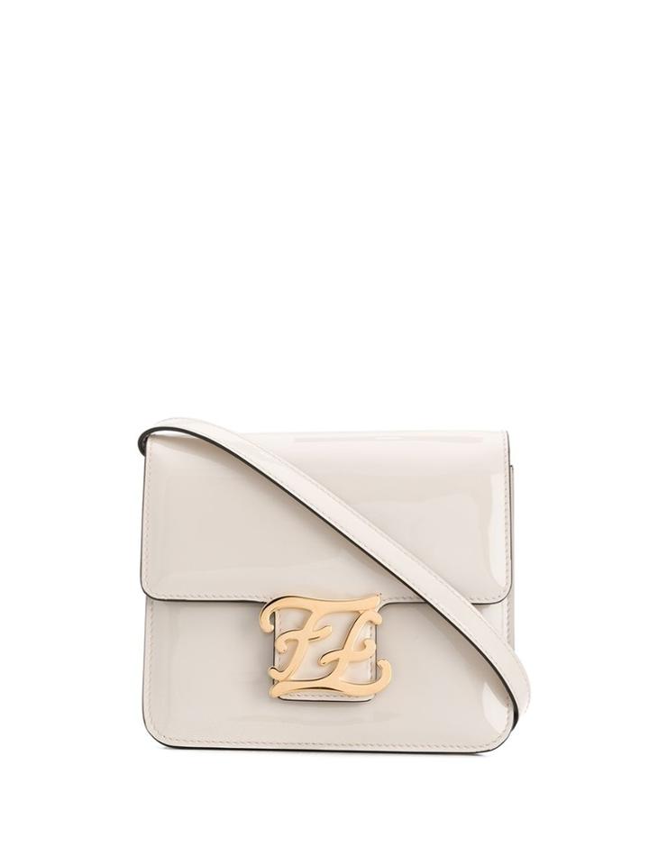 Fendi Karligraphy Shoulder Bag - Neutrals