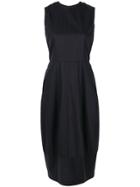 Comme Des Garçons Vintage Dobby Stripes Midi Dress - Grey