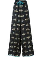 For Restless Sleepers Insects Print Palazzo Pants