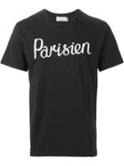 Maison Kitsuné Parisien T-shirt, Men's, Size: Large, Black, Cotton