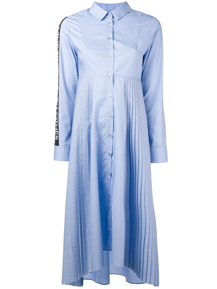 Each X Other Mixed Media Shirt Dress - Blue