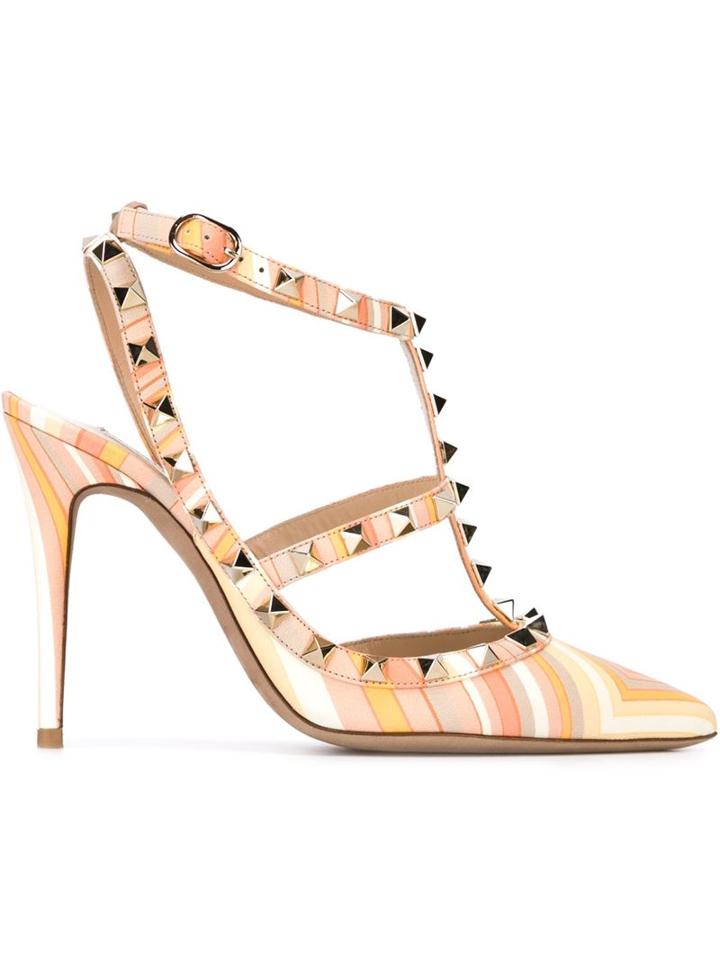 Valentino Garavani Rockstud Native Couture Pumps, Women's, Size: 36, Yellow, Leather/calf Leather