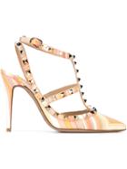 Valentino Garavani Rockstud Native Couture Pumps, Women's, Size: 36, Yellow, Leather/calf Leather