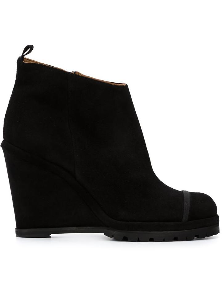 Chuckies New York Wedge Ankle Boots, Women's, Size: 38.5, Black, Suede