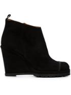 Chuckies New York Wedge Ankle Boots, Women's, Size: 38.5, Black, Suede