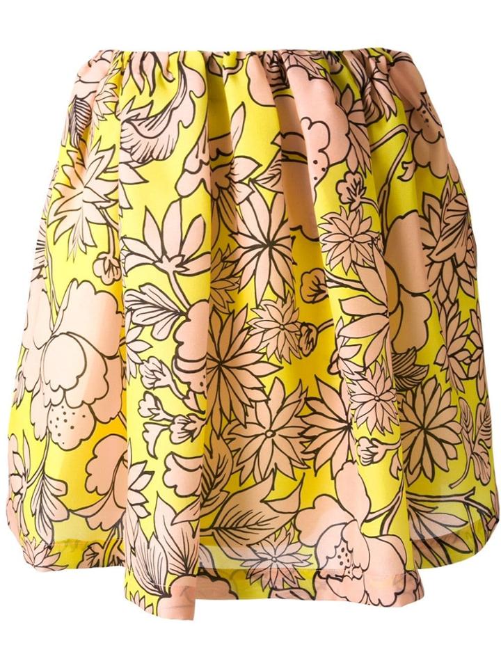 Msgm Floral Print Skirt - Yellow