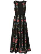 Zimmermann Floral-embroidered Dress - Black