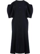 Yohji Yamamoto Puff Sleeve Loose Fit Dress - Blue