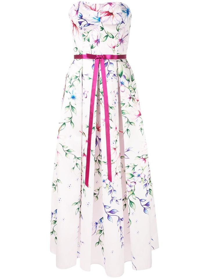 Marchesa Notte Mikado Midi Tea Dress - Pink