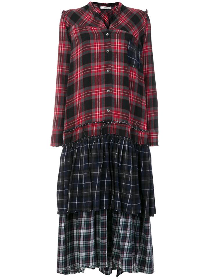 Circus Hotel Checked Patchwork Dress - Multicolour