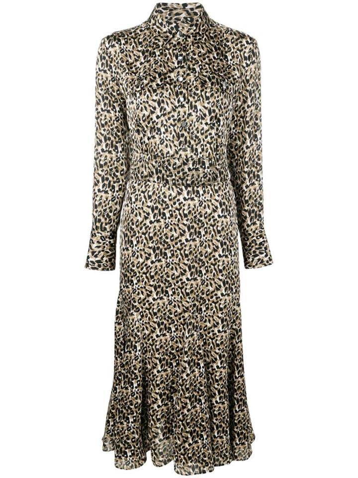 Equipment Leopard Print Shirt Dress - Neutrals