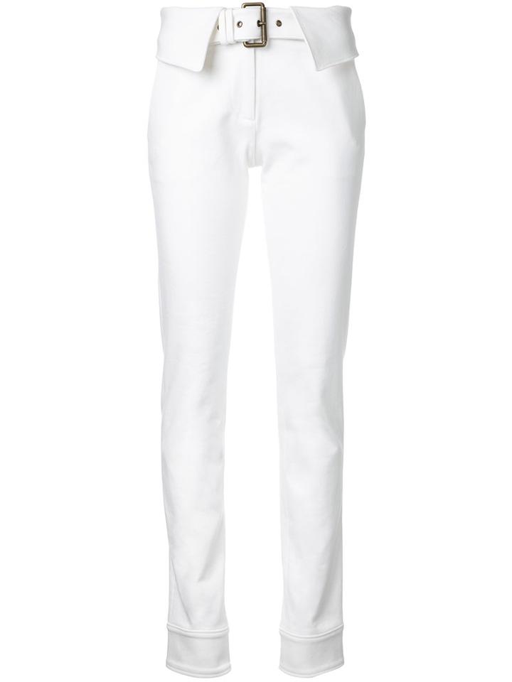 Monse Belted Skinny Trousers, Women's, Size: 2, White, Cotton/spandex/elastane